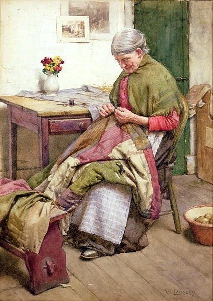 The Old Quilt, Walter Langley.RI